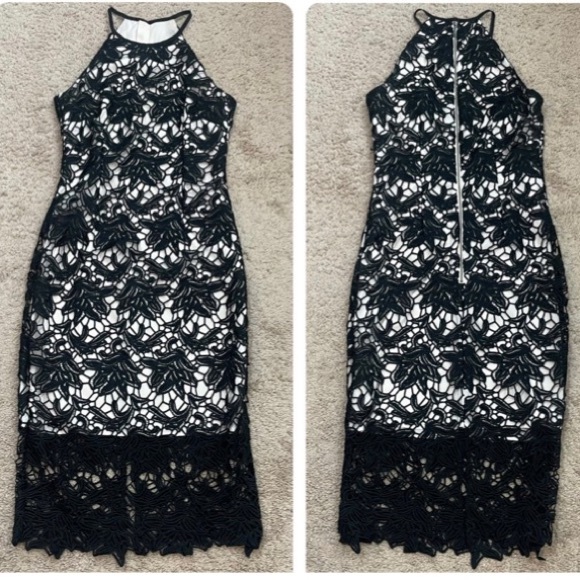 Keepsake True Love Black Lace Women’s Event Occasions Midi Dress Size Small - Picture 10 of 16